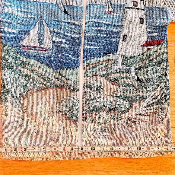 Vintage Art Unlimited Coastal Lighthouse Full-Zip Sweater Size M - Picture 12 of 14